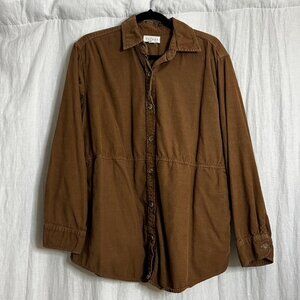 Velvet corduroy button up with pockets! Size S